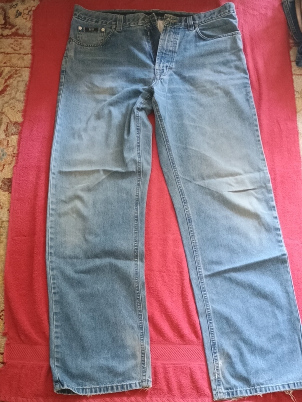 Boss Classic Straight-Leg Mens Jeans in Light Blue W: 36; L: 34